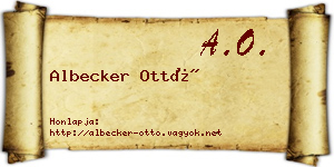 Albecker Ottó névjegykártya